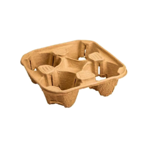 Держатель для 4 стаканов (крафт. натурал), 130 шт