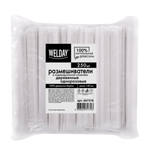 Размешиватель деревянный в инд. уп., 250 шт